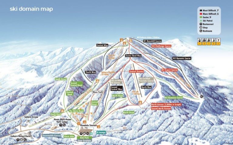 Sahoro Hokkaido Ski Domain Map