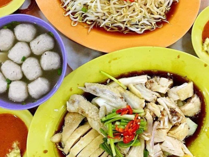 Dinner at Local Restaurant with Ipoh's famous Bean Sprout Chicken